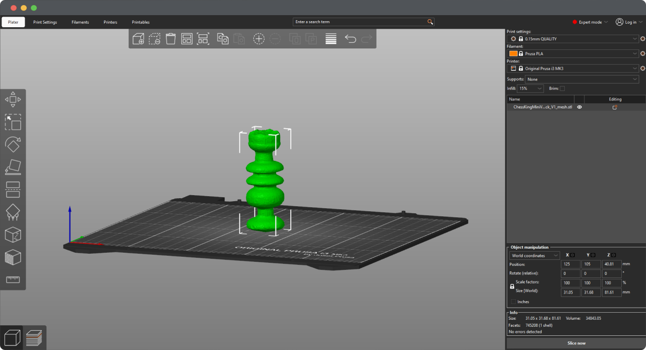 Prusa Slicer ChessKing 746x657